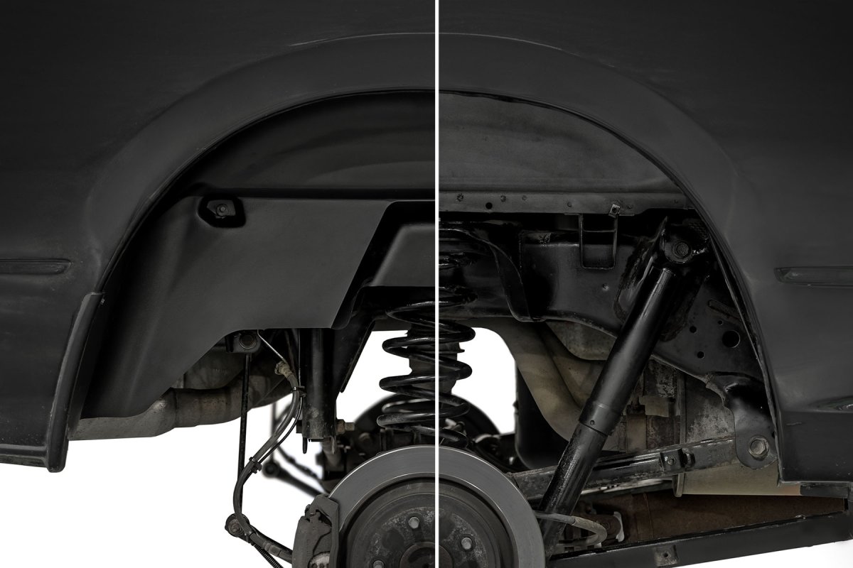 Dodge Ram 1500 Rear Wheel Well Liners - Rough Country - High-density Polyethylene - Black - '09-'10